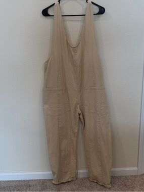 Better Be Beige Cotton Overalls Jumpsuit
